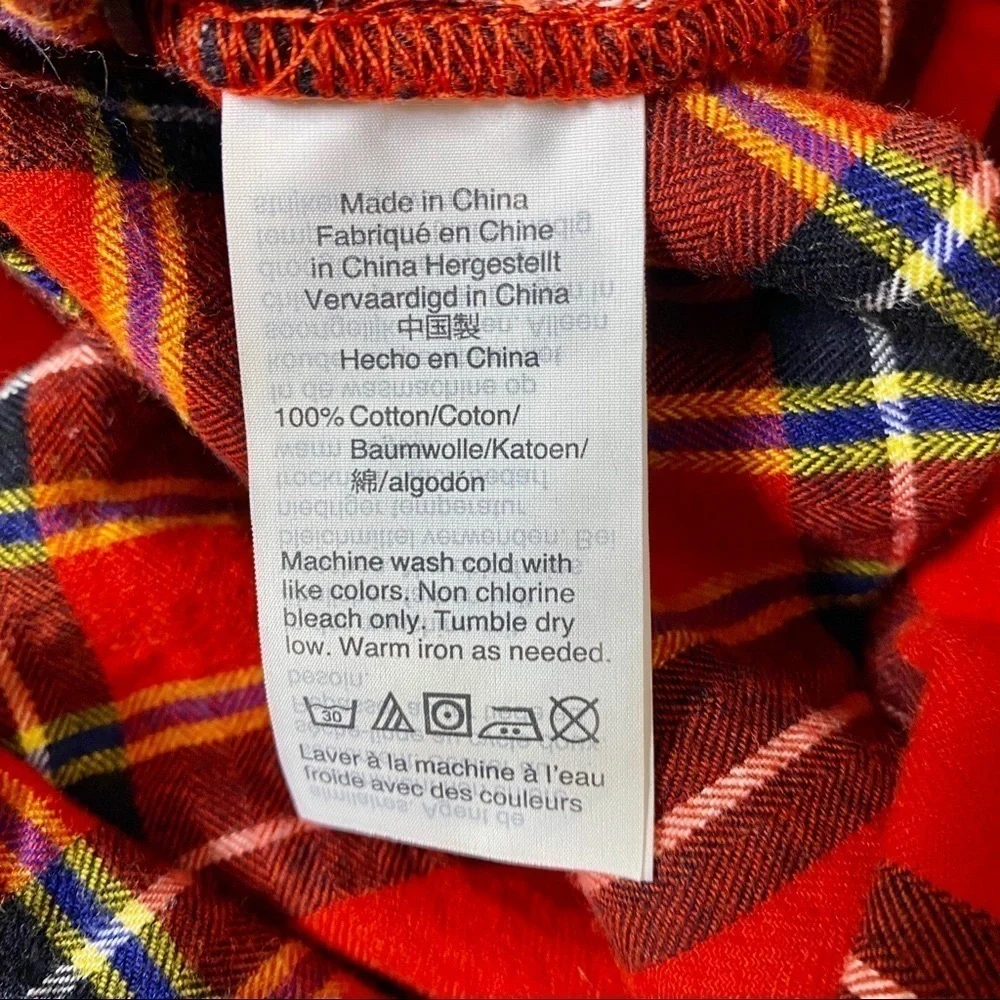 J. Crew Plaid Ruffled Top in Festival Red Small - Picture 12 of 12